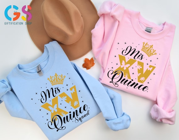 Mis Quince Princess And Squad Sweatshirt, 15th Birthday Matching Family Sweater, Mexico Bday Theme Party Gift
