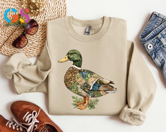 Camo Duck Sweatshirt, Duck Hunting Season Sweater, Holiday Sweatshirt, Dad Hunting Hoodie, Gift for Hunter