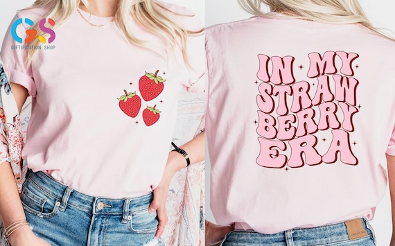 In My Strawberry Era Shirt, Cute Strawberry Tshirt, Summer Strawberry Shirt, Cottagecore Berries Tshirt, Strawberry Aesthetic Tee Shirt