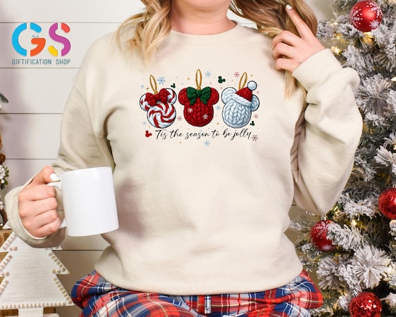 Tis The Season To Be Jolly Sweatshirt, Merry Christmas Sweater, Cozy Xmas Clothing, Holiday Knitting Design Hoodie