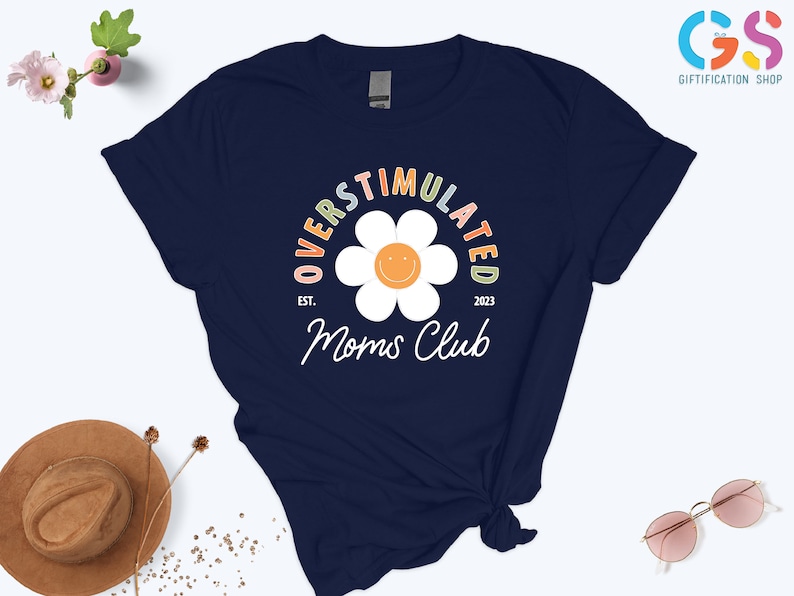 Overstimulated Moms Club Shirt, Trendy Mom Shirts, Cute Retro Shirt, Funny Mom t-shirt, Girly t-shirt, Trendy Mom Shirt,Gift For Mothers Day image 4