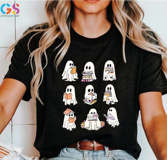 Ghosts and Books Tshirt, Spooky Book Shirt, Funny Ghost Shirt For Book Lovers, Halloween Shirt For Bookish, Book Lover Gift