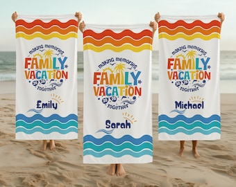 Custom Family Vacation 2026 Beach Towel, Personalized Family Matching Gifts, Summer Holiday Gift