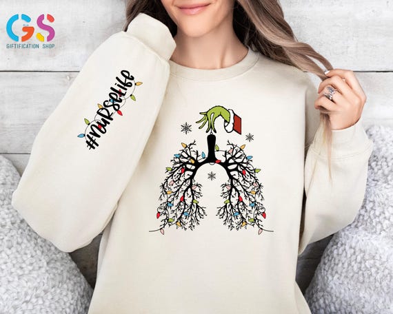 Christmas Nurse Life Sweatshirt, Christmas Lights Nurse Sweater, Christmas Gift for Nurse, Medical Xmas Hoodie, Christmas Lung Sweater