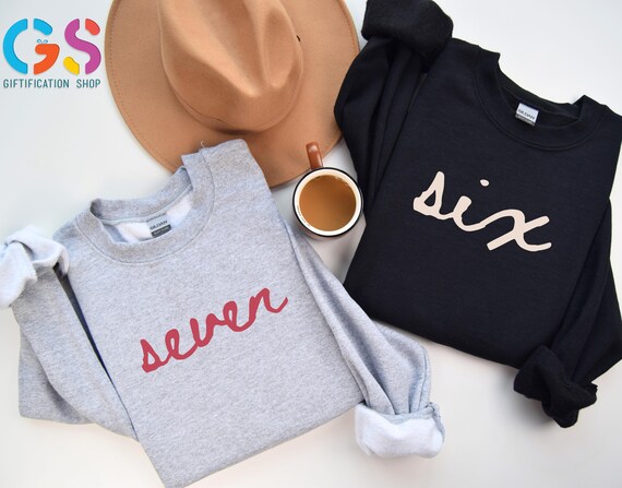 Six Seven Matching Couple Funny Meme Sweatshirt, 6 7 Number Sweater, Funny Sarcastic Generation Z Hoodie