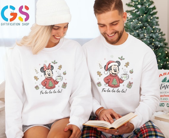 Disney Matching Couple Sweatshirt, Minnie Mickey Fall Sweater, Holiday Season Disney Trip Hoodie, Merry Xmas Clothes