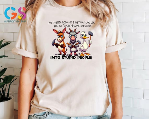 Hammer Animal Shirt, Funny Sarcastic Shirt, Worker Animal Shirt, Cute Ironic Shirt, Funny Goose and Others Shirt, Humorous Animal Shirt