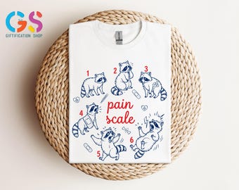 Raccoon Pain Scale Tshirt, Funny Nursing Humor Sweatshirt, RN CNA Hoodie, Gift for Nurse
