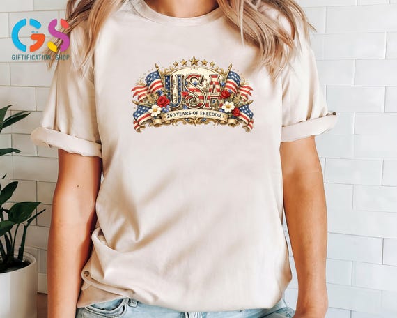 USA T-shirt, 250 Years Of Freedom Shirt, Memorial Day Tee, Fourth Of July Clothing, American Pride Gift