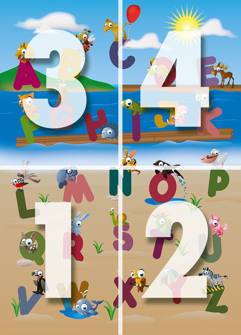 Animal Alphabet Wall Mural 72