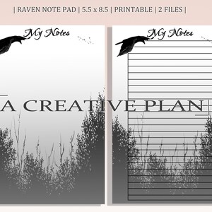 HALLOWEEN RAVEN NOTEPAD | 5.5 x 8.5 inches | notepad, office use, school use, home use, planner, note taking, check list