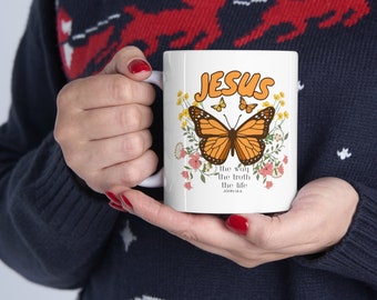 Taza con versículo de la Biblia, tazas de café cristianas personalizadas, taza con versículo de la Biblia cristiana, taza de café, taza de Jesús cristiana, taza motivacional, taza católica