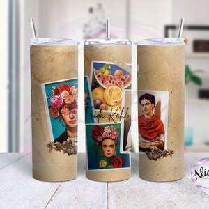 Frida Khalo, sublimation, tumbler. print, digital download, PNG, digital file, Mexican Painter, vintage, digital print, graphic design