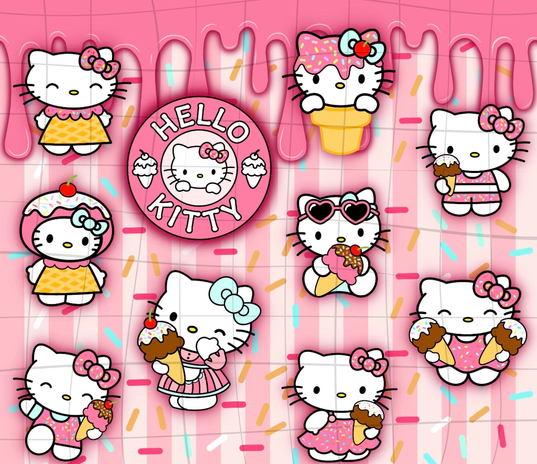 Hello Kitty LV Inspired Pink Ready To Press Sublimation Print for 20oz  Straight Skinny Tumbler – Xtreme Bling Bowtique