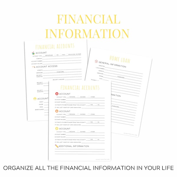 Complete Financial Information Printables