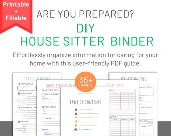 House Sitter Binder |House Sitter Instructions Printable |House Sitter Info |House Sitting Template |House Sitter Planner |House Sitter Note