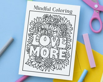 Affirmationen zum Ausmalen, beruhigende Aktivität (printable)