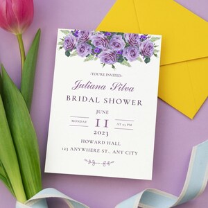 Floral Bridal Shower Invitation, Colorful Wildflower Invitation, Digital File Bridal Shower Invitation Template- Digital Card Template