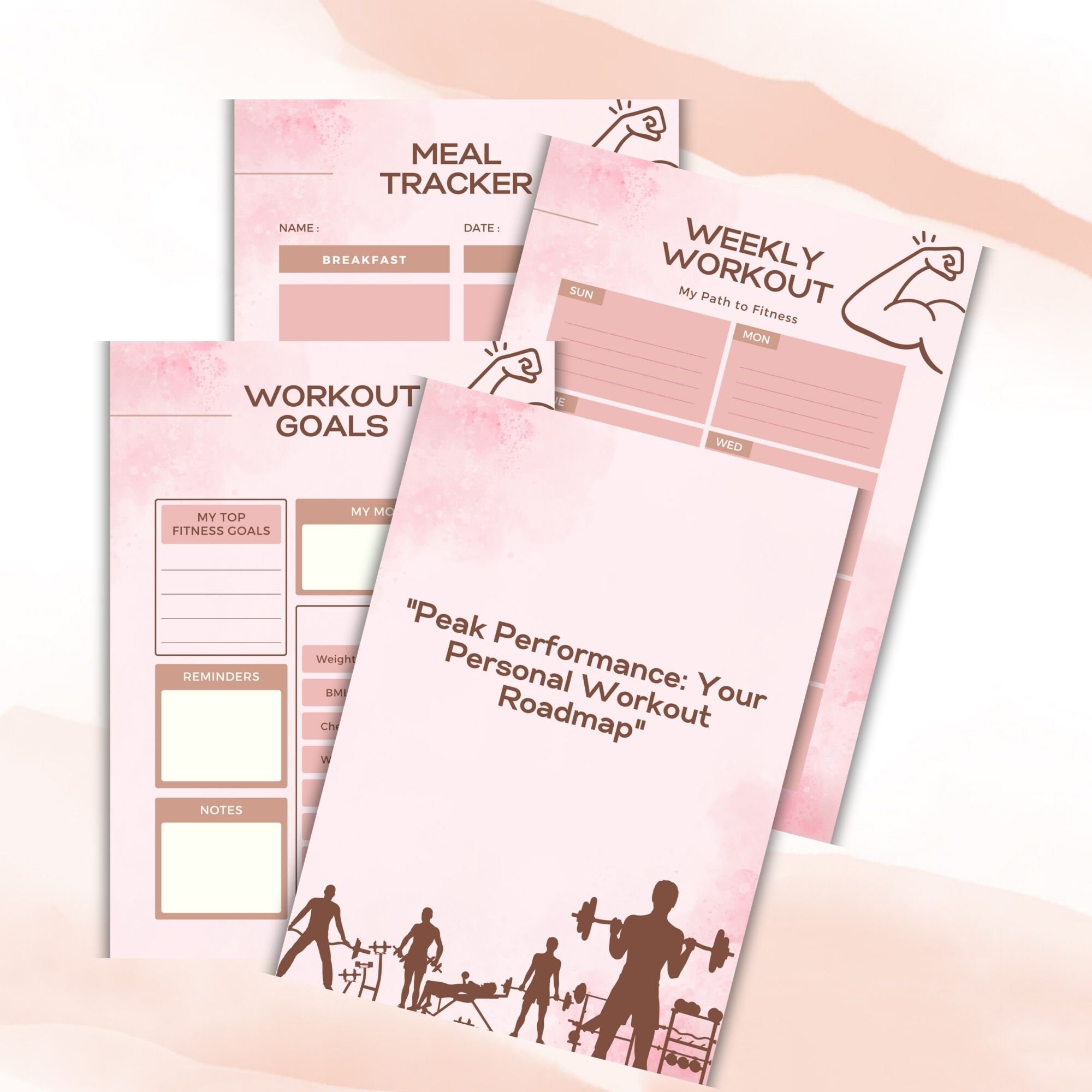 Workout Customizable Tracker Customizable Workout Planner – Printable Fitness Tracker (digital ...
