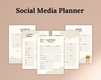 Editable Social Media Planner Template – Canva Compatible (Digital Download)