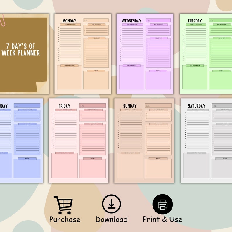 Customizable Weekly Planner Template – Printable Schedule, Canva ...