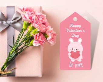 Printable Happy Valentines Day Gift Tags - Customized Cute Gift Tags Template - Instant Download Personalized Valentine Day Gift Hang Tags