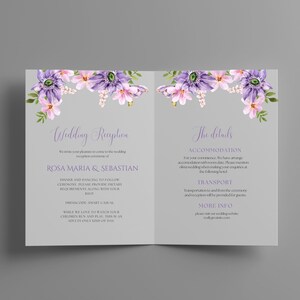 Digital Downloadable Foldable Wedding Invitation Card - Customizable ...