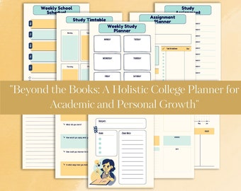 Customizable Student Study Planner – Academic Goal Tracker (Digital Download)