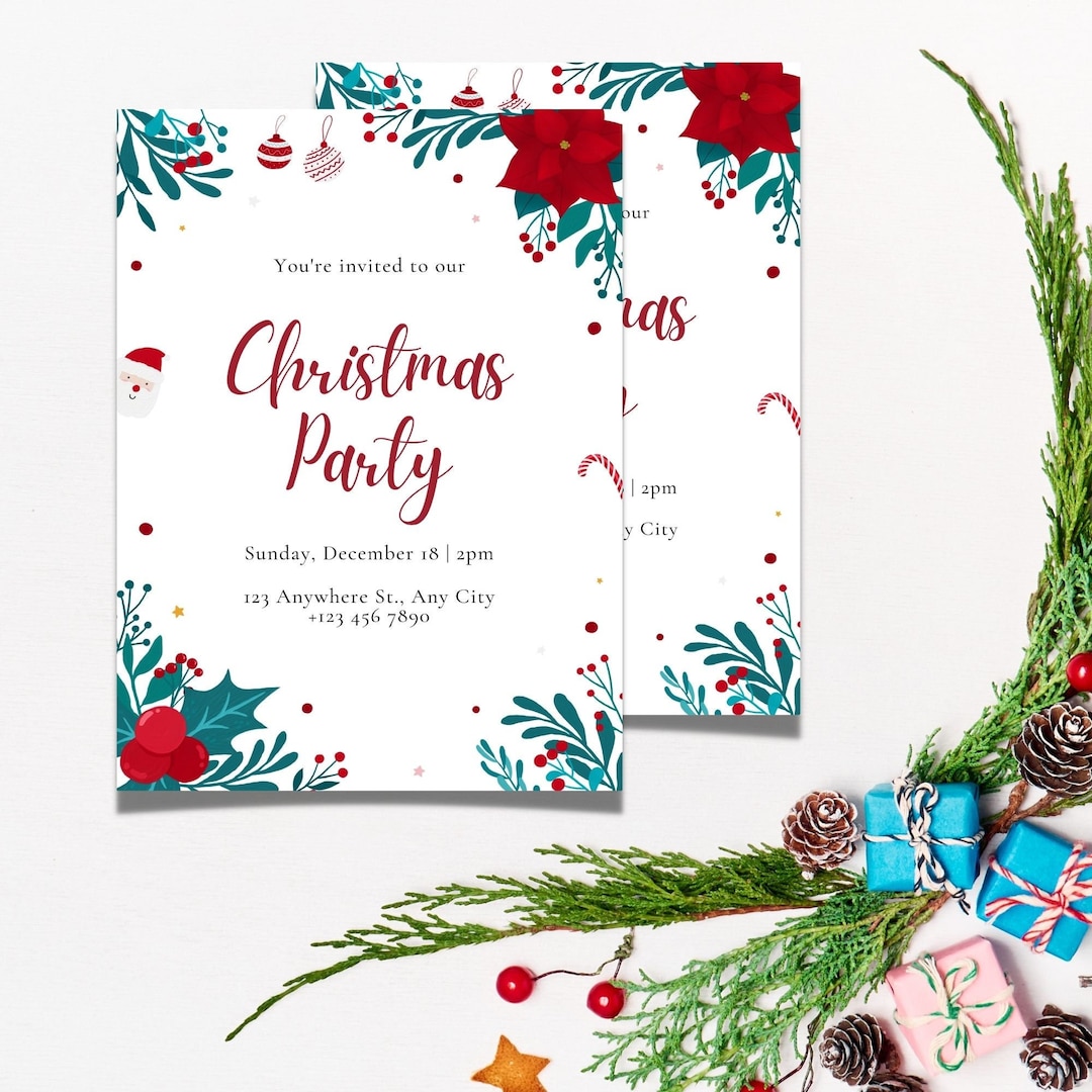 editable-christmas-party-printable-invitation-wreath-design-etsy