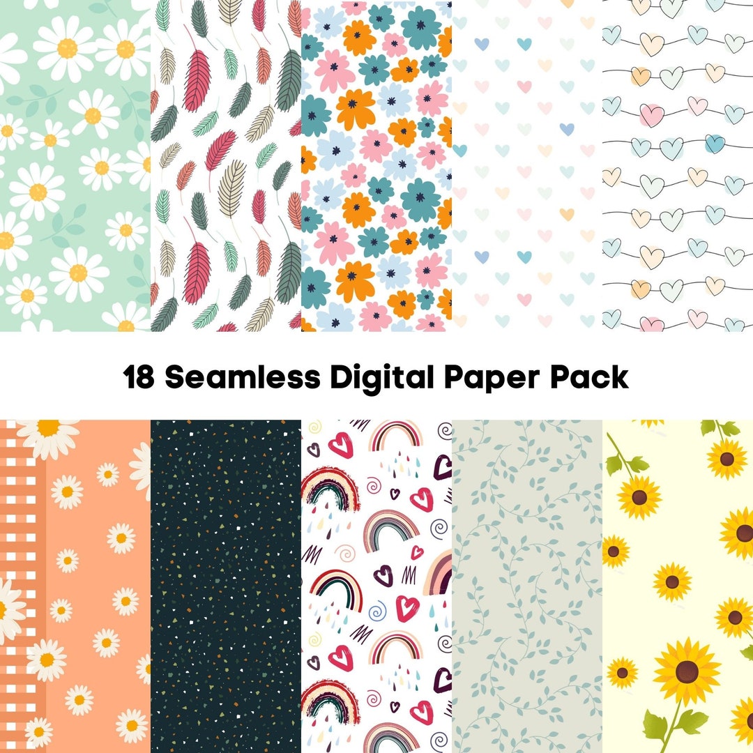 Seamless Pattern Digital Paper Pack – Scrapbook & Gift Wrap (digital ...