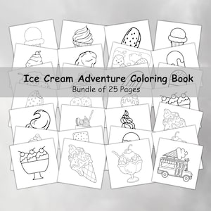 Ice Cream Coloring Book for Kids Printable Ice Cream Coloring Pages Ice Cream Activity for Kids Home School Learning  Instant Download
