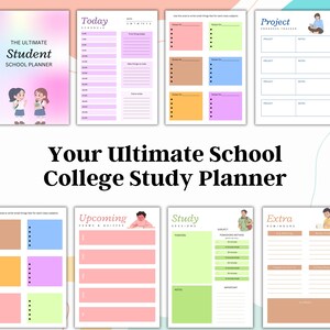 Customizable School Academic Study Planner - Printable Digital Homeschool Undated Planner - Instant Downloadable College Editable Planner