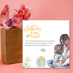 Tarjeta del Día de la Madre Feliz descargable instantánea - Tarjeta personalizada de regalo del Día de la Madre imprimible - Plantilla Canva de tarjeta del Día de la Madre Digital