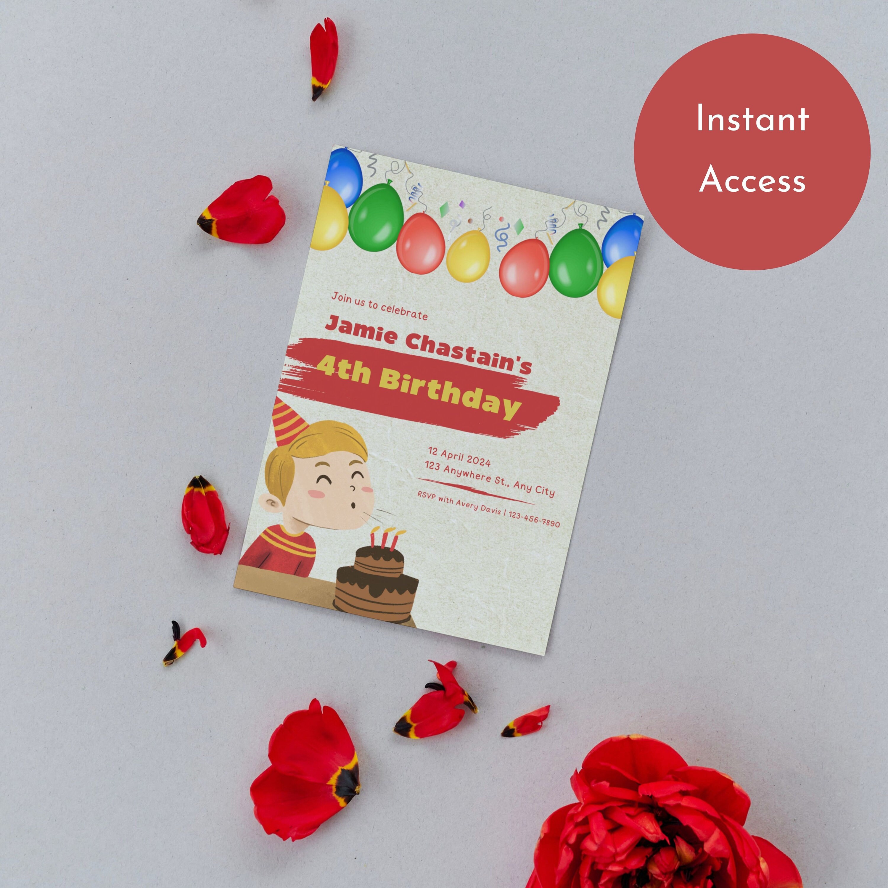 Customizable Kids Birthday Invitation – Printable Party Template ...
