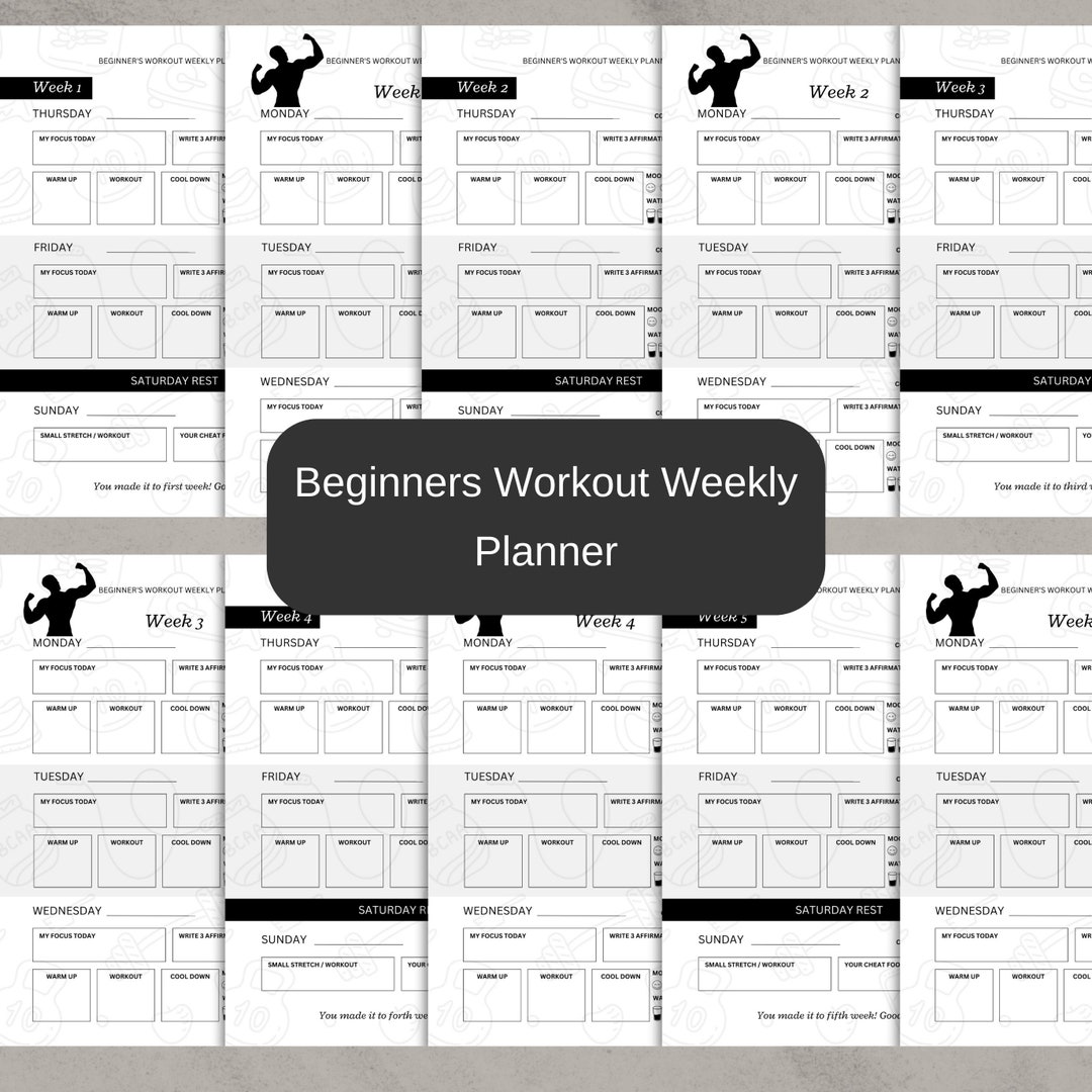 Workout Customizable Tracker Gym Meal & Workout Planner – Customizable Fitness Tracker (digital ...