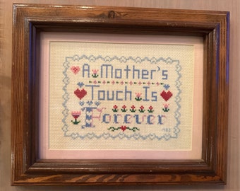 Needlepoint Wood Framed Mother’s Touch is Forever