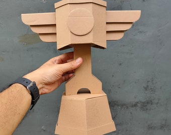 Cardboard Trophy Cup Template for Racing Tournament DIY plan