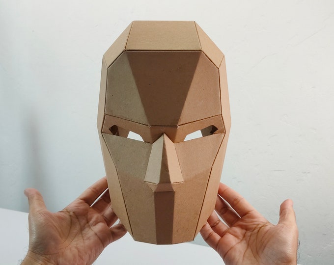 Simple Cardboard superhero base form mask Template. DIY Printable Pattern for creating superhero base mask from corrugated cardboard