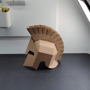Spartan Helmet Cardboard Template | DIY Leonidas Costume and Cosplay Pattern | SVG PDF resizable image 2