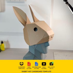 Plantilla de cartón para hacer un sombrero de conejo / Disfraz de conejo, manualidad de carnaval (PDF, SVG) imagen 1
