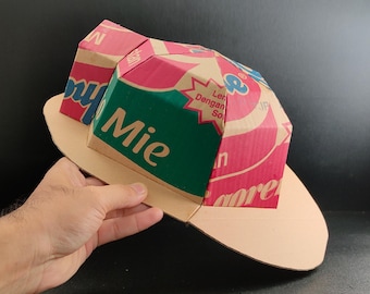 Cardboard Firefighter hat Template. DIY Printable Pattern for creating Firefighter hat from corrugated cardboard