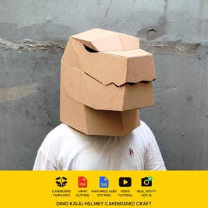 Dino, Kaiju, komodo or Dragon Base Mask worn by model front right view