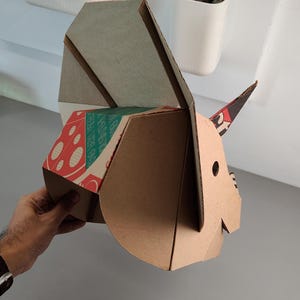 Triceratops Dino Helmet Cardboard Template | DIY Costume and Festivals Pattern | resizable SVG PDF image 9