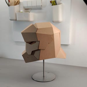 Knight Helmet with articulated face Cardboard Template | DIY Costume and Cosplay Pattern | SVG PDF image 4