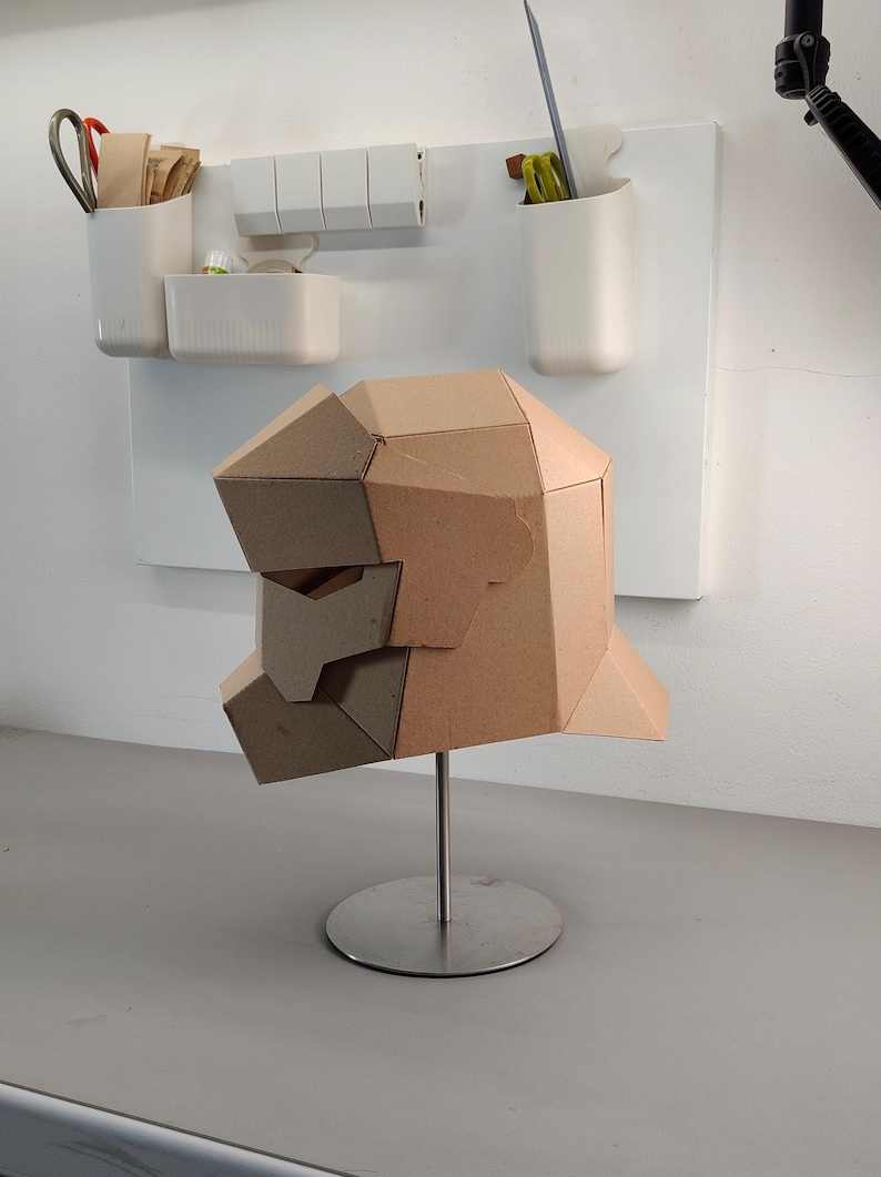 Knight Helmet with articulated face Cardboard Template | DIY Costume and Cosplay Pattern | SVG PDF image 4