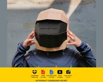 Astronaut helmet Cardboard Template - Printable DIY Pattern for Costume and Cosplay (PDF, SVG, Resizeable)