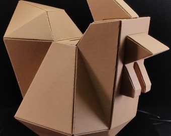 Rooster cardboard craft template DIY plan. Cardboard home decor