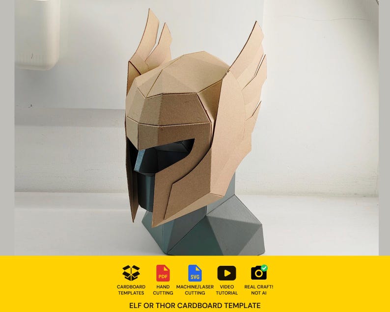 Helmet with wing for Elf or Thor Cosplay Front left view
