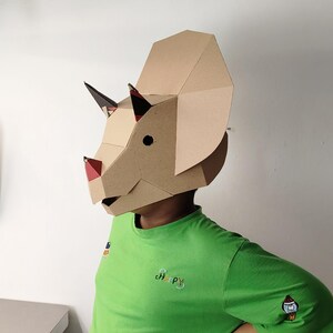 Triceratops Dino Helmet Cardboard Template | DIY Costume and Festivals Pattern | resizable SVG PDF image 10