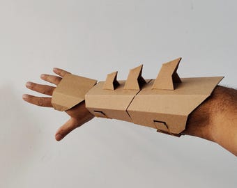 Kartonnen sjabloon Ninja-brace met spikes - afdrukbaar doe-het-zelfpatroon voor cosplay (aanpasbaar pdf-bestand)